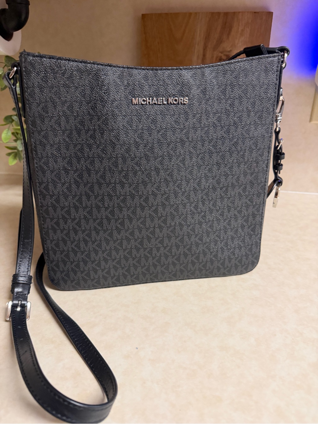 Michael Kors Black Mk Logo Crossbody Shoulder Bag